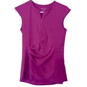 Athleta Magenta Sleeveless Zip-Notch Tank